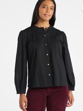 Women's Pintuck Blouse with Long Sleeves, Size S (4-6)